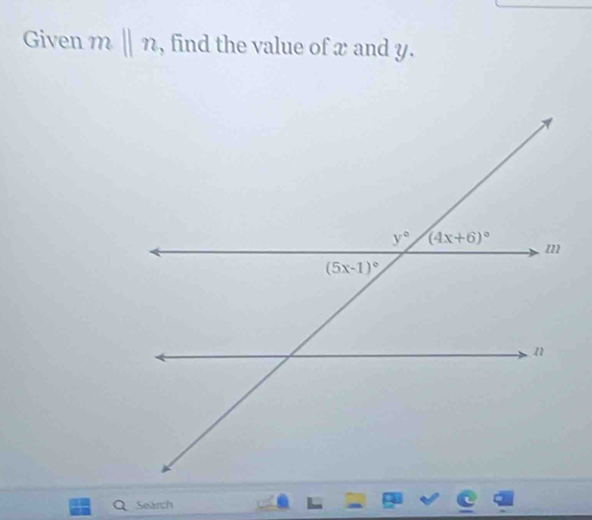 Given m||n , find the value of x and y.
Search