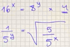 16^x=8^y* 1
 1/5^y =sqrt(frac 5)5^x