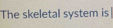 The skeletal system is