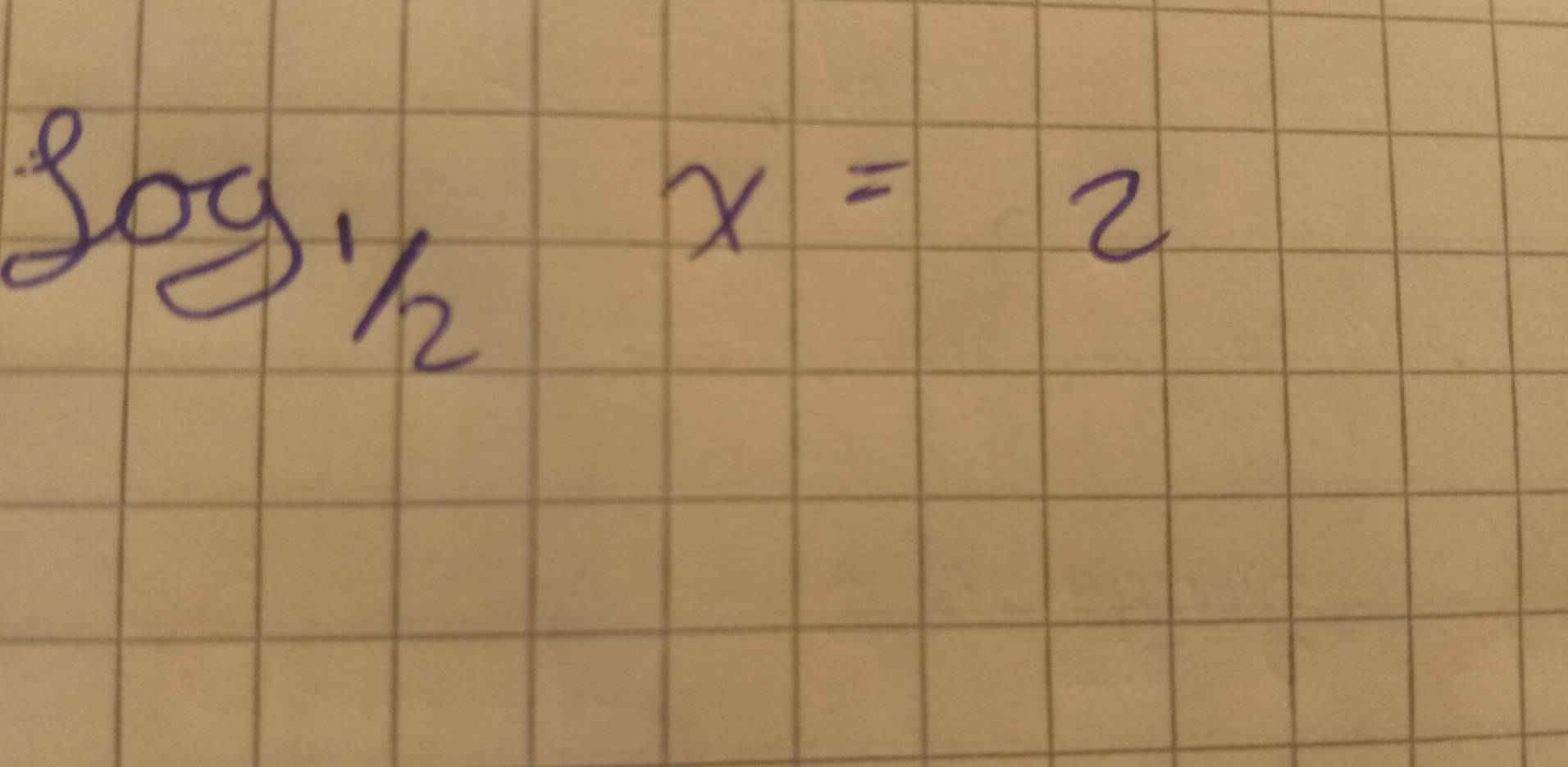 log _1/2x=2