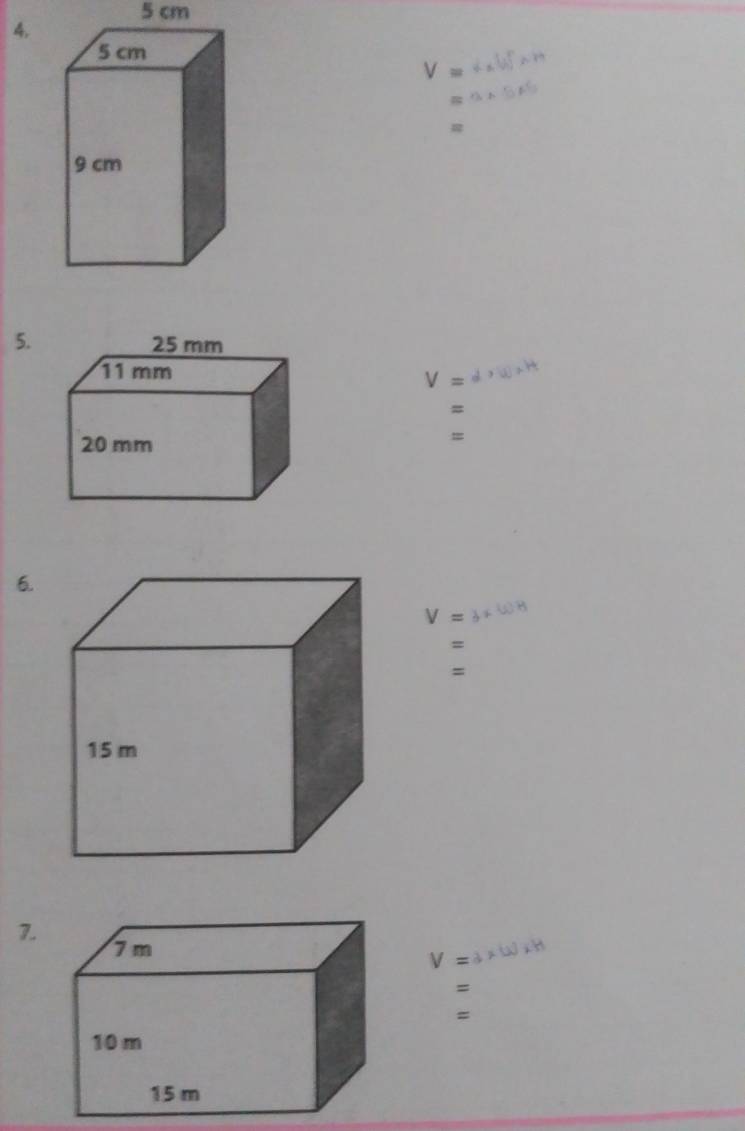 5 cm
4.
V=
≌ △ ABE
= 
5.
V=
= 
= 
6.
V=
= 
= 
7.
V=
= 
=