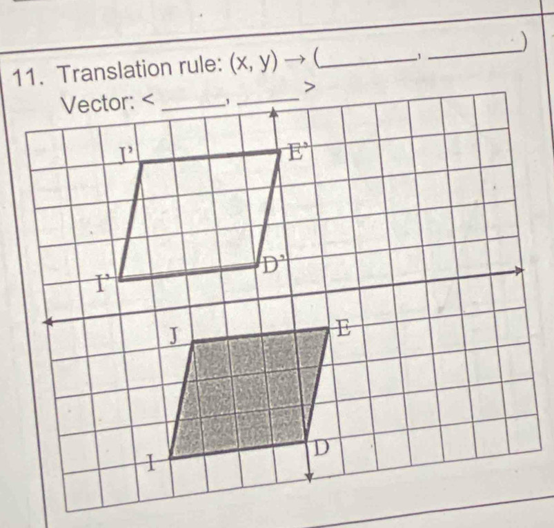 )
11. Translation rule: (x,y) _
_