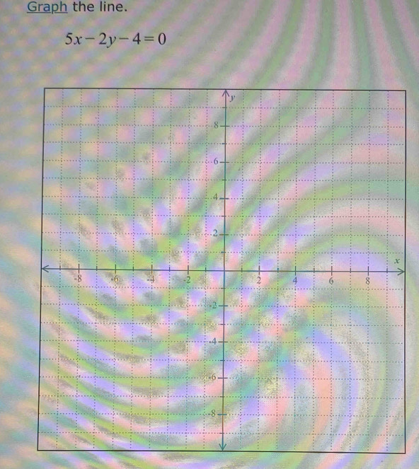 Graph the line.
5x-2y-4=0