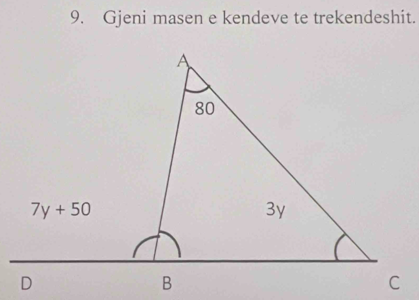 Gjeni masen e kendeve te trekendeshit.