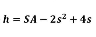 h=SA-2s^2+4s