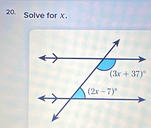 Solve for X.