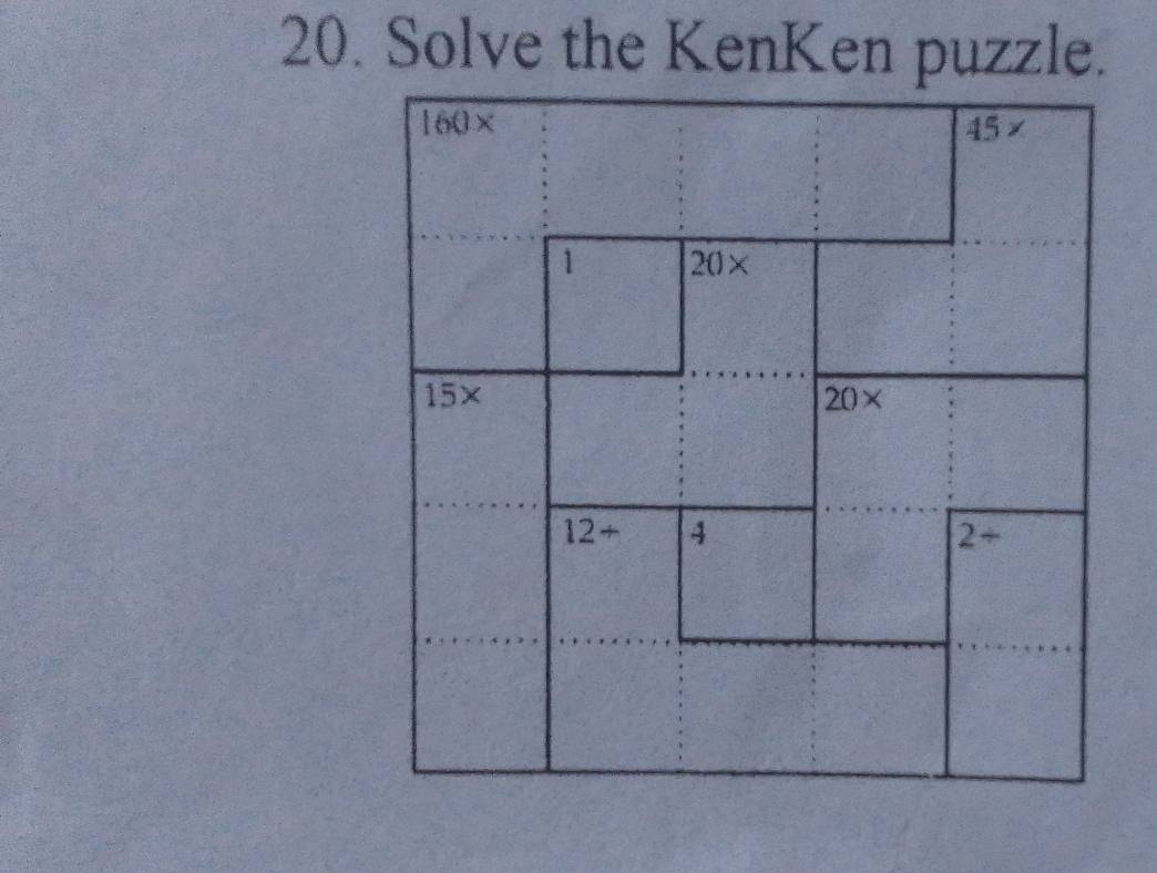 Solve the KenKen puzzle.