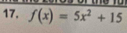 17, f(x)=5x^2+15