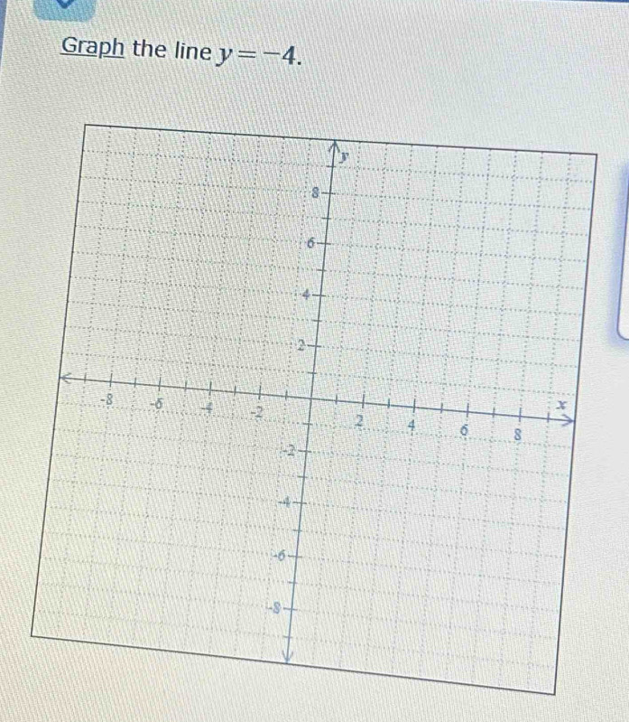 Graph the line y=-4.