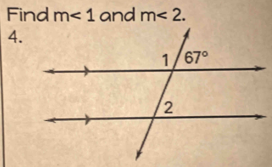 Find m<1</tex> and m<2.
4.