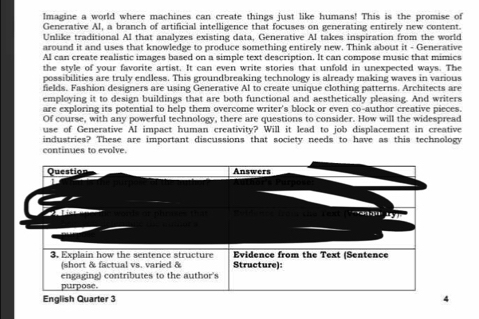 Imagine a world where machines can create things just like humans! This is the promise of 
Generative Al, a branch of artificial intelligence that focuses on generating entirely new content. 
Unlike traditional Al that analyzes existing data, Generative Al takes inspiration from the world 
around it and uses that knowledge to produce something entirely new. Think about it - Generative 
Al can create realistic images based on a simple text description. It can compose music that mimics 
the style of your favorite artist. It can even write stories that unfold in unexpected ways. The 
possibilities are truly endless. This groundbreaking technology is already making waves in various 
fields. Fashion designers are using Generative AI to create unique clothing patterns. Architects are 
employing it to design buildings that are both functional and aesthetically pleasing. And writers 
are exploring its potential to help them overcome writer's block or even co-author creative pieces. 
Of course, with any powerful technology, there are questions to consider. How will the widespread 
use of Generative AI impact human creativity? Will it lead to job displacement in creative 
industries? These are important discussions that society needs to have as this technology 
continues to evolve.