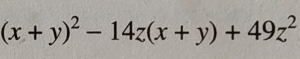 (x+y)^2-14z(x+y)+49z^2