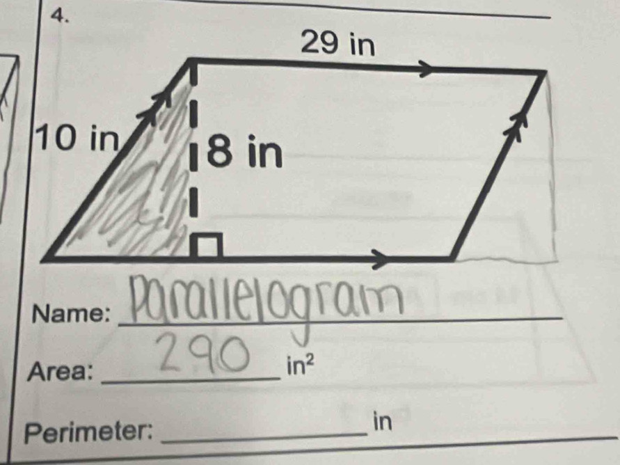 Name:_ 
Area:_
in^2
Perimeter:_ 
in