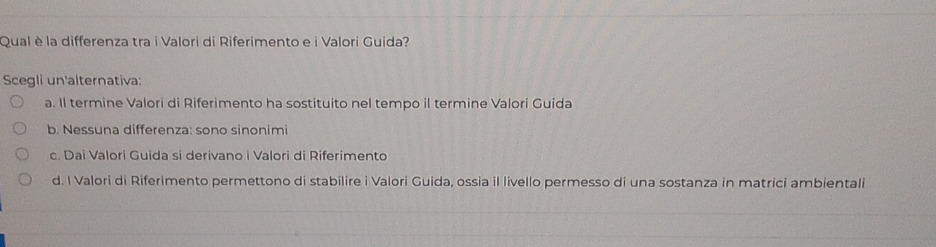 Risolto:Qual è la differenza tra i Valori di Riferimento e i Valori ...
