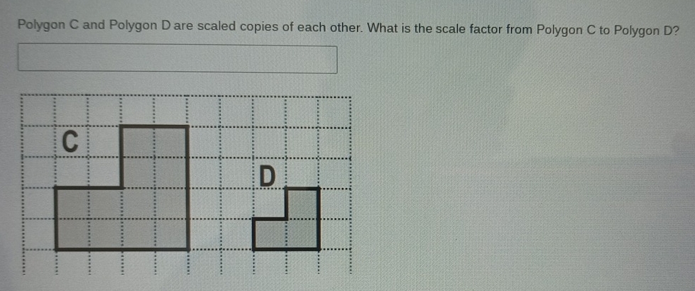 Polygon C and Polygon D are scaled copies of each other. What is the scale factor from Polygon C to Polygon D?