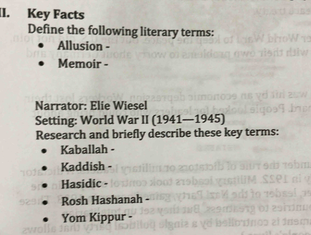 Solved: Key Facts Define the following literary terms: Allusion ...