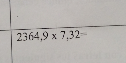 2364,9* 7,32=