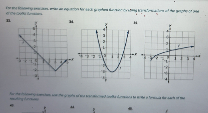 Solved: For the following exercises, write an equation for each graphed ...