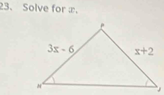 Solve for x.