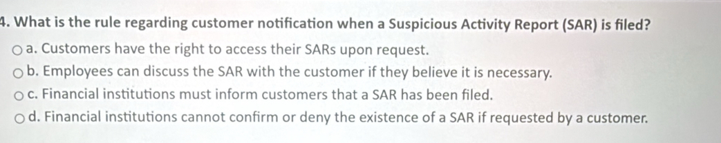 Solved: What is the rule regarding customer notification when a ...