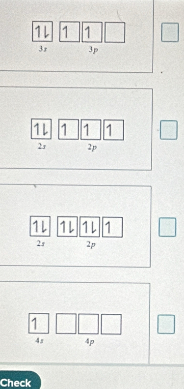 beginarrayr 1 3xendarray beginarrayr □  1frac  □ □
beginarrayr L 2xendarray  beginarrayr 1| □ 
1l | 1 _ |1l|1 □ 
2s -p
1□ □ □ □ 
, up 
Check