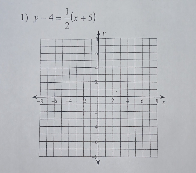 y-4= 1/2 (x+5)