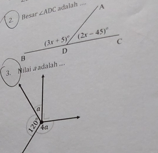 Nilai a adalah ....