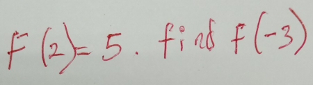 f(2)=5 find f(-3)