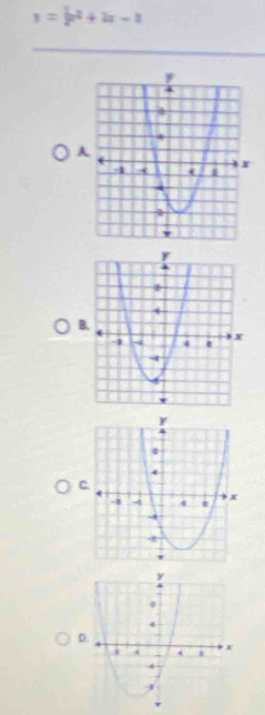 y=2x^2+2x-1
A 
B. 
C 
D.