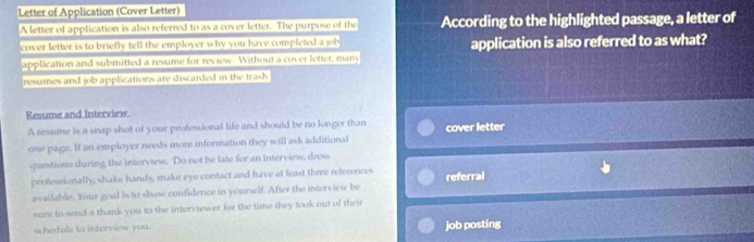 Solved: Letter of Application (Cover Letter) A letter of application is ...