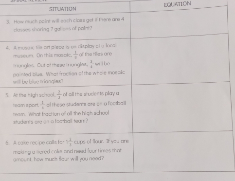 SITUATION EQUATION
3
4
5.
6.