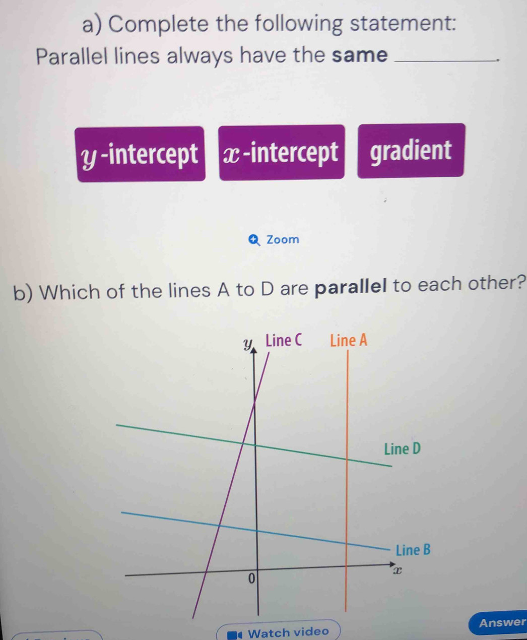 Solved: Complete the following statement: Parallel lines always have ...
