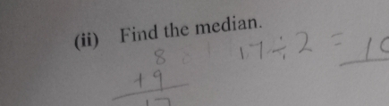 (ii) Find the median.