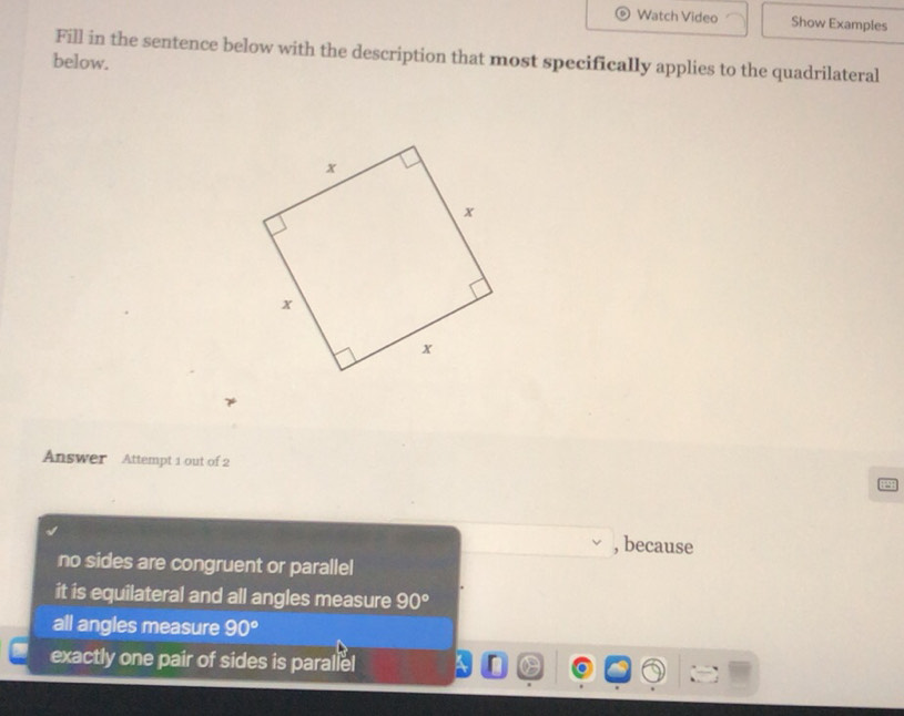 Solved: Watch Video Show Examples Fill in the sentence below with the ...