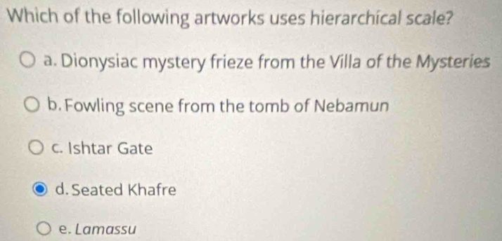 Solved: Which of the following artworks uses hierarchical scale? a ...