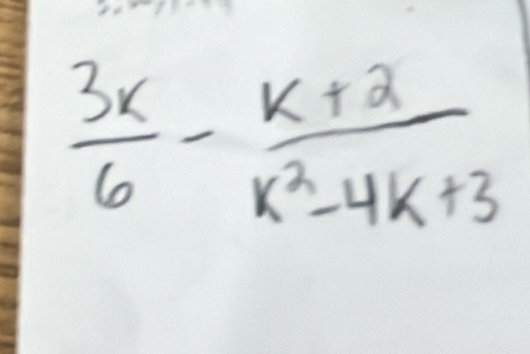  3x/6 - (k+2)/k^2-4k+3 