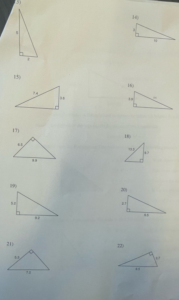 (3) 
14) 
15) 
16) 

17) 
18) 
19) 
20) 


21) 
22)