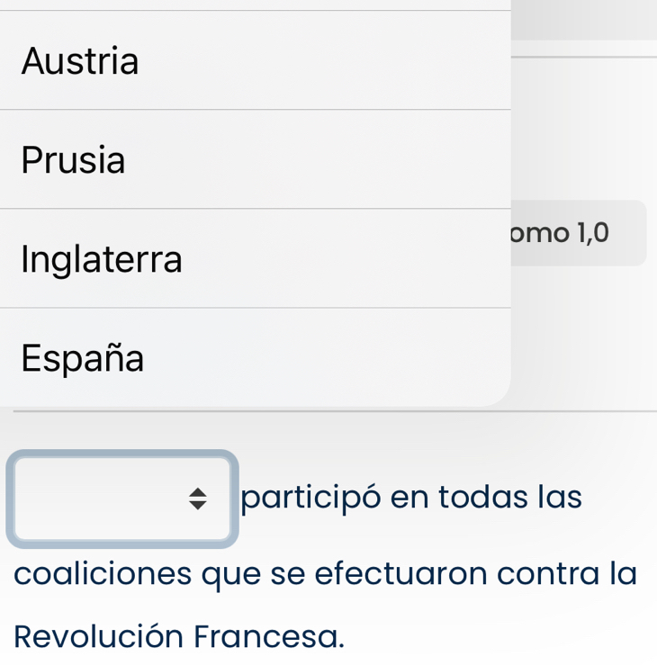 Austria
Prusia
omo 1,0
Inglaterra
España
participó en todas las
coaliciones que se efectuaron contra la
Revolución Francesa.