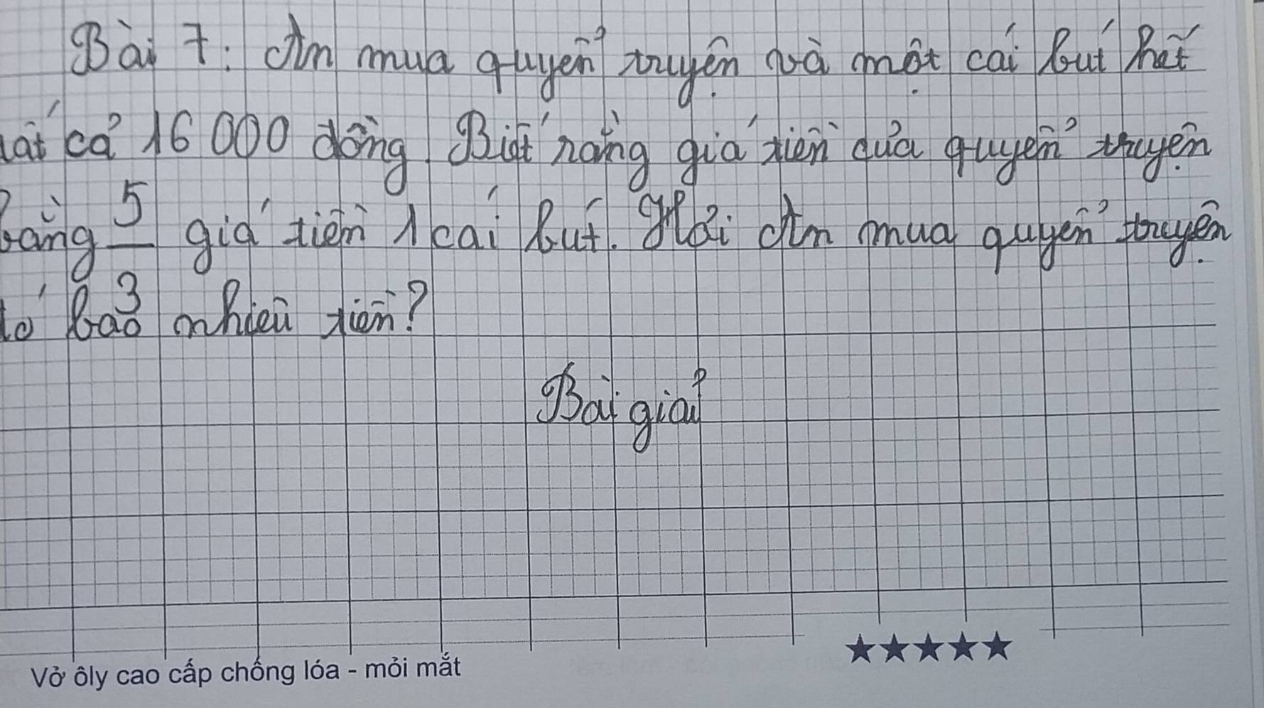 dm muá quyen zugén guà mài cāi Bu Rut 
at ca 16000 doing gi noing qua jién duā quyen thayen 
oing  5/3  gig ziàn leai Rut àlai ¢ǎn amua qugen tayen 
o bao on hdei jion? 
goau gial