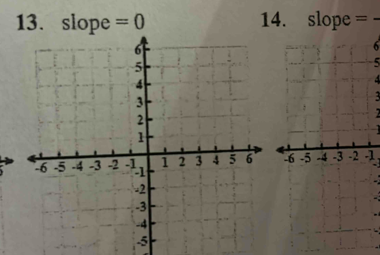 slope =0 14. slope =
6
5
3
2
-6 -5 -3 -2 -1