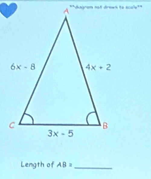 Length of AB= _