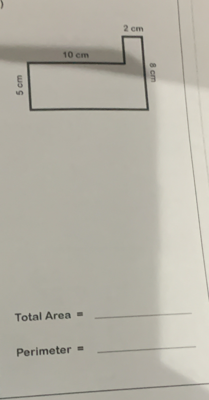 Total Area =
_
Perimeter =
_