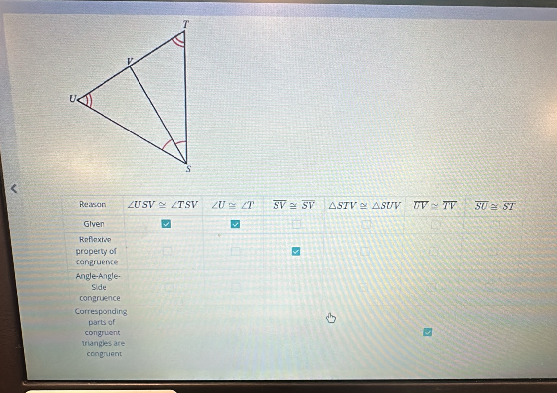 parts of
congruent
triangles are
congruent