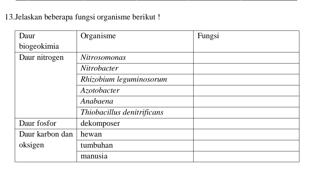 Jelaskan beberapa fungsi organisme berikut !