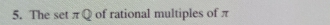 The set πQ of rational multiples of π