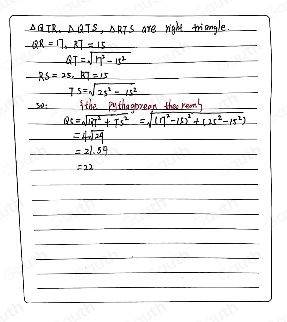 Solved: A triangular pyramid is formed from three right triangles as ...