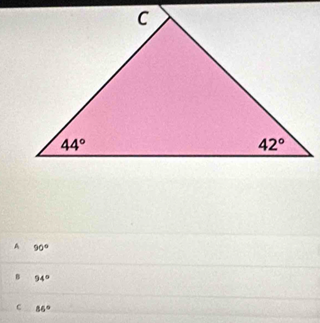 A 90°
B 94°
C 86°