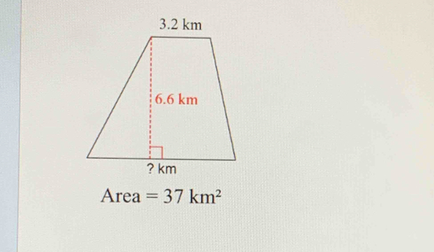 Area =37km^2