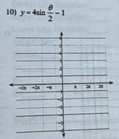 y=4sin  θ /2 -1