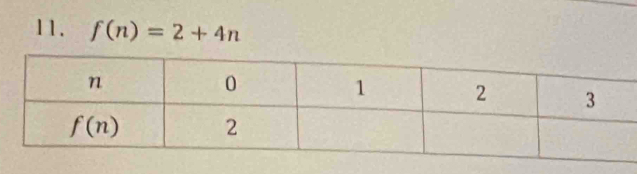 f(n)=2+4n